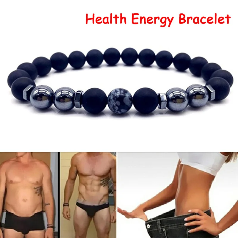 

Men Women 6.5cm Magnetic Bracelet Beads Hematite Stone Therapy Black Cool Health Care Magnet Hematite Beads Bracelet Jewelry