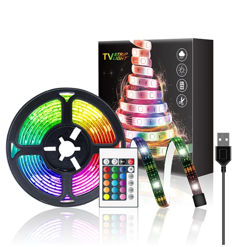 1m2m3m светодиодный светильник полоса мобильный RGB5050 DC5V капля клей