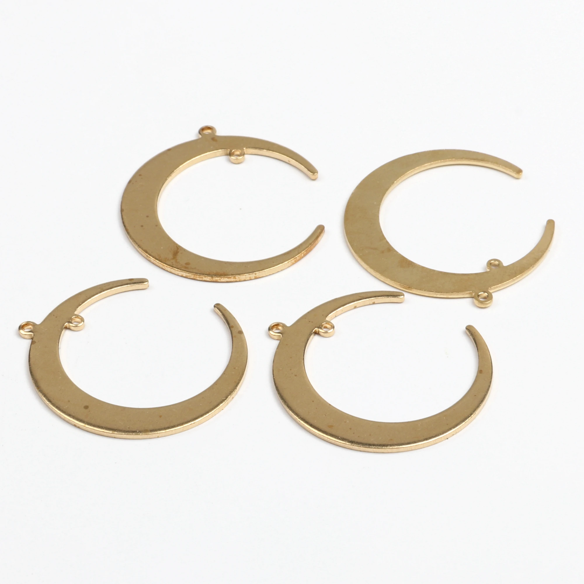 Латунные подвески в форме Луны фурнитура из сырой латуни для сережек подвеска