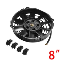 universal 89101214 inch 12v 80w 2100rpm car slim push pull air conditioning electronic cooling fan straight black blade kit
