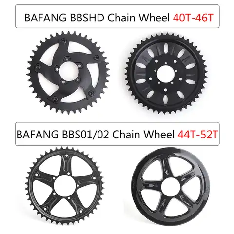Цепное колесо BAFANG/8FUN BBS01B BBS02B 44T-52T BBSHD 40T-46T для переоборудования электрических велосипедов 750 Вт 1000 Вт