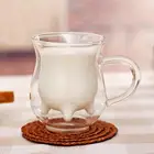 Прозрачная термостойкая стеклянная кружка с двойными стенками, 300 мл