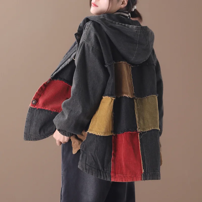 Утолщенная джинсовая рубашка зимняя новая свободная куртка с капюшоном