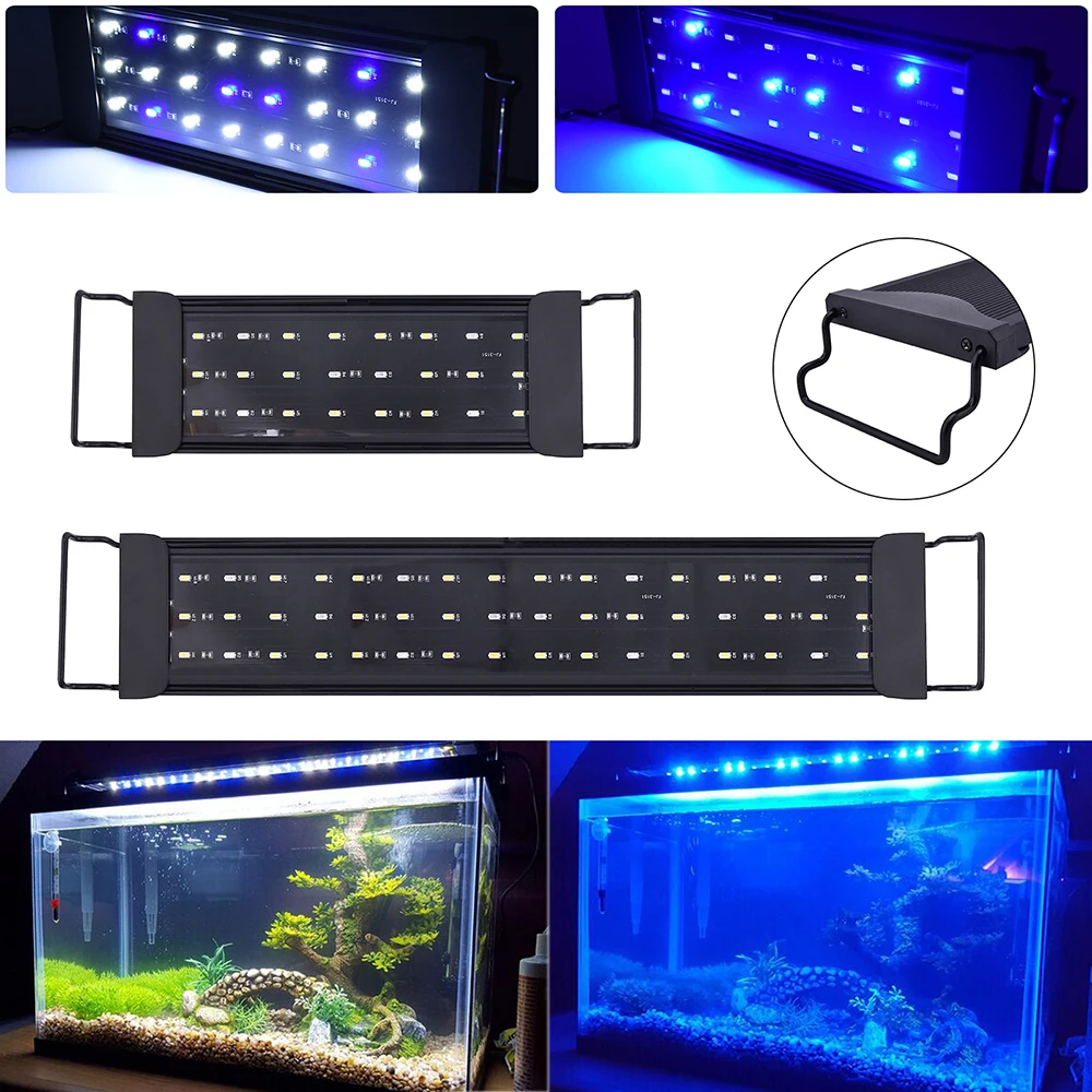 Супер яркий светодиодный аквариумный светильник 12/24 Вт для аквариума травы 30-80 см