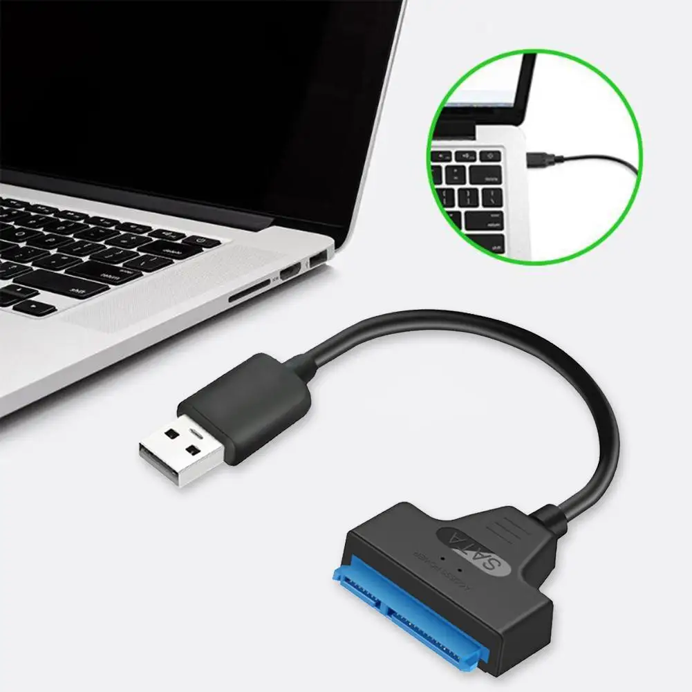 

Copper+ABS Shell 20cm USB 2.0 to SATA 22Pin Adapter Copper Wire Core and ABS Cable for 2.5 inch HDD SSD Compatible Win 98