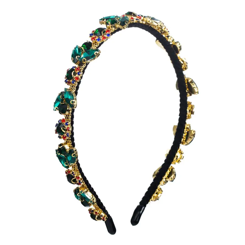 2020 модные с цветочным узором из стразов и повязка на голову цветной ободок