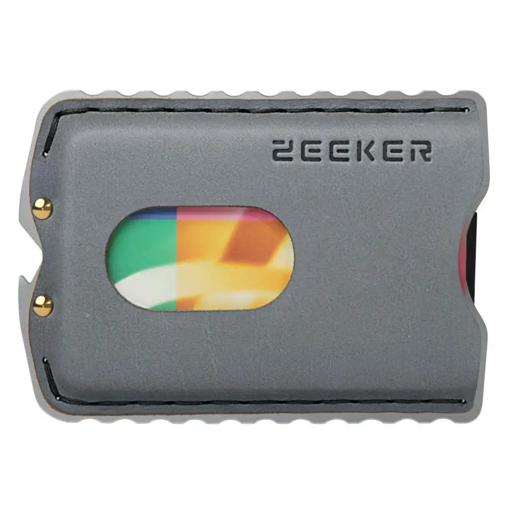 grey ZEEKER бумажник передний карман кошелек RFID Блокировка держатель кредитной карты минималистичный кошелек с кожей для мужчин - Цвет: grey