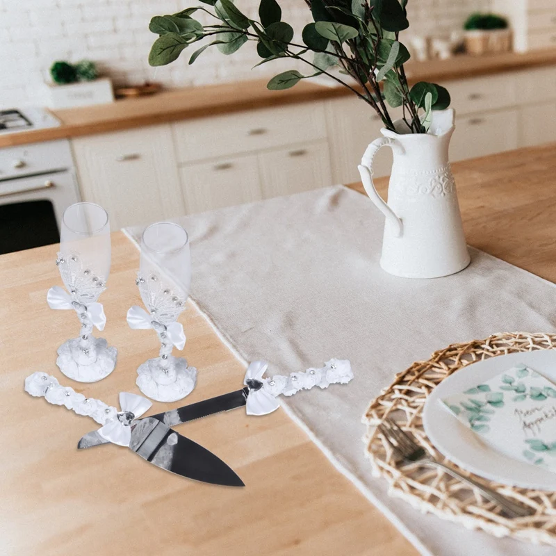 1 пара свадебный подарок для душа кружевной Набор бокалов шампанского тостов