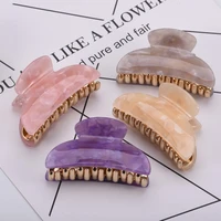 2020acrylic hair claw new brand hairpin for lady flower print gold plated plastic crab for hair strong bit force showers clips