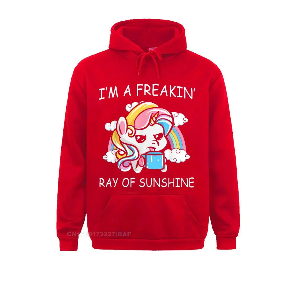 Unicorn I'm A Freakin' Ray Of Sunshine Unicorns Women Hoodies New Arrival Summer Long Sleeve Men Sweatshirts Anime Clothes | Мужская