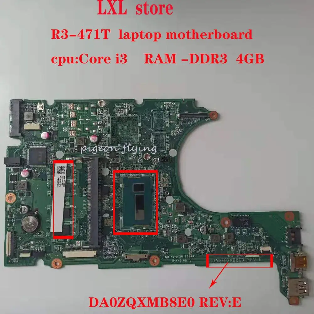 Материнская плата ZQX DA0ZQXMB8E0 REV:E для Acer Aspire R3-471T R3-471 системная NBM88110066 Процессор: Core i3