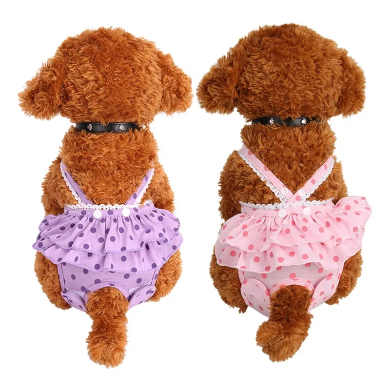 

Dot Print Pet Dog Panties Strap Sanitary Adjustable Dog Dot Underwear Diapers Physiological Pants Puppy Shorts Pet Supplies