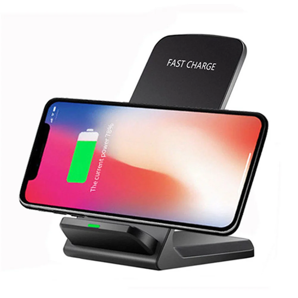 10W Qi Wireless Charger Stand For iPhone 12 11 Pro XS MAX XR X 8 Samsung S21 S20 S10 S9 Fast Charging Dock Station Phone Charger
