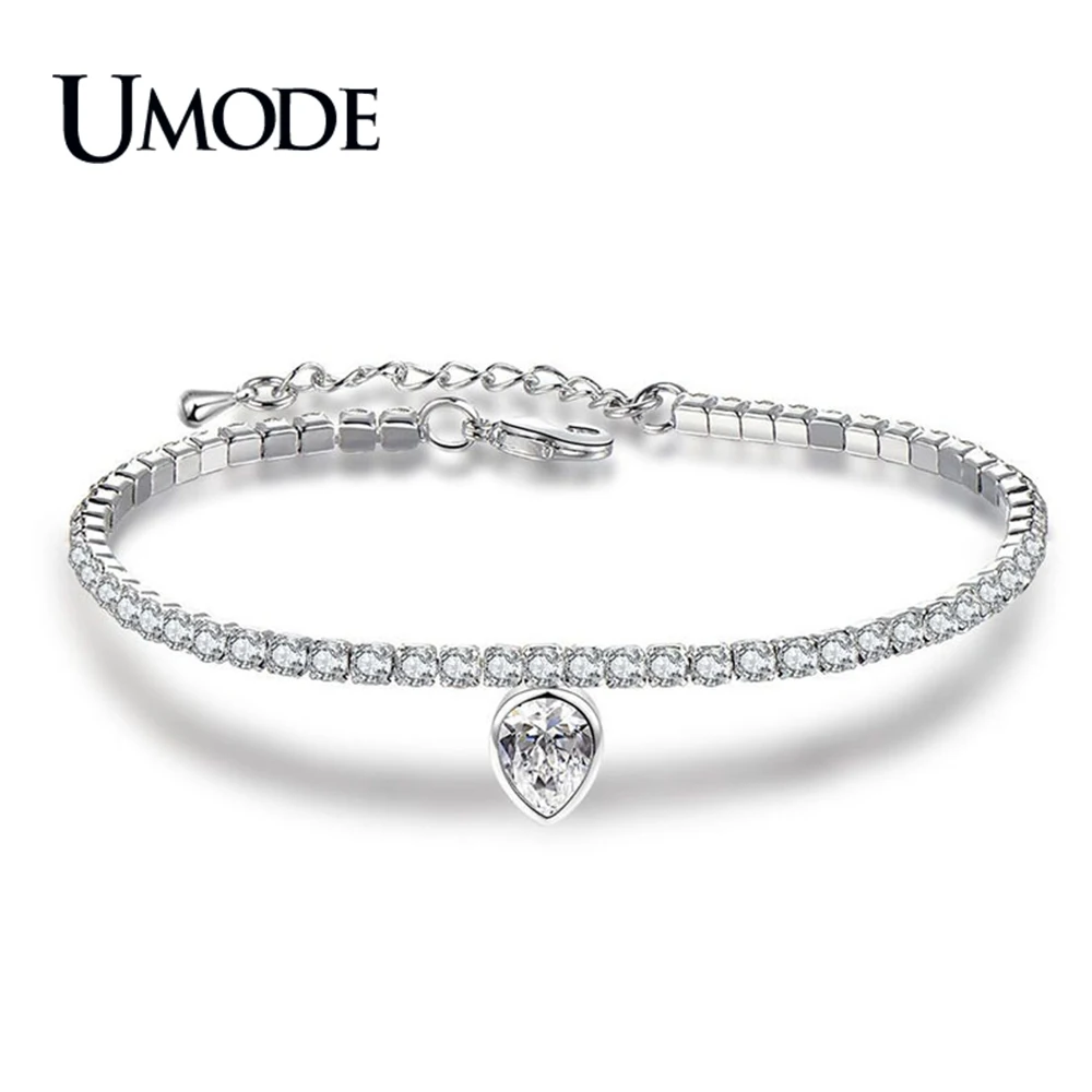 UMODE New Evil Eye Синий CZ Хрустальный Браслет Hamsa для ручного тенниса женщин цепочка в