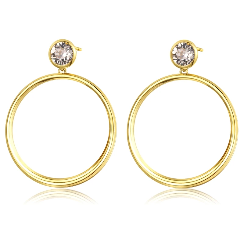 

Brosway Simple Fashion Jewelry Ring Personality Earrings 925 Silver Earring Women Female Imitation Crystal Temperament Big Ring