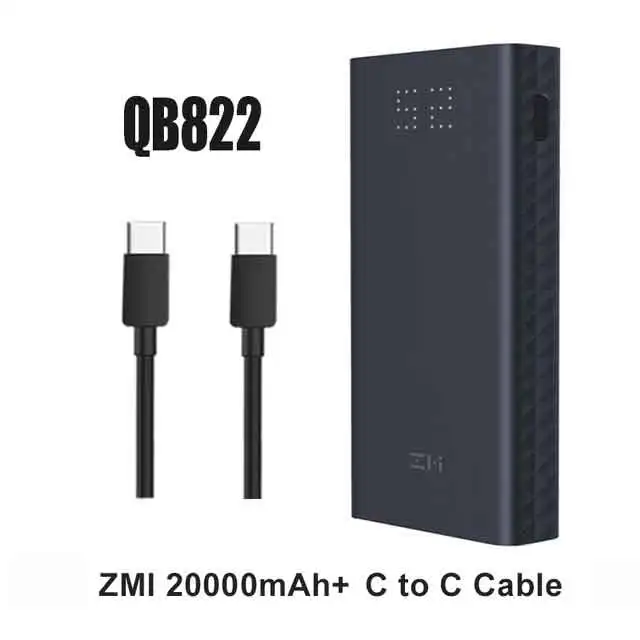 add C to C cable Xiao mi Z mi power Bank 20000 мАч для ноутбука, концентратор QC 3,0, зарядное устройство, адаптируется к компьютеру, внешний аккумулятор для ноутбука - Цвет: add C to C cable