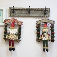 xmas decoration door hanging window wreath santa reindeer snowman kids gift