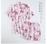 summer cute cherry rabbit kimono robe sets women japanese sweet pajama fresh sleepwear women pajamas set