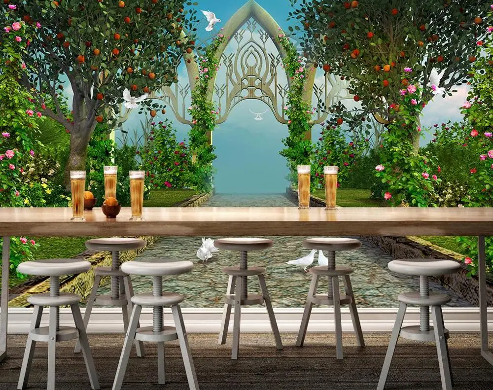 Пользовательские 3d обои идиллический американский ресторан отель ТВ фон стены