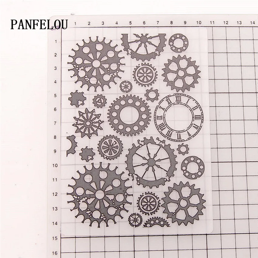 PANFELOU 10 5*14 8 механическое снаряжение пластиковый шаблон для скрапбукинга сделай