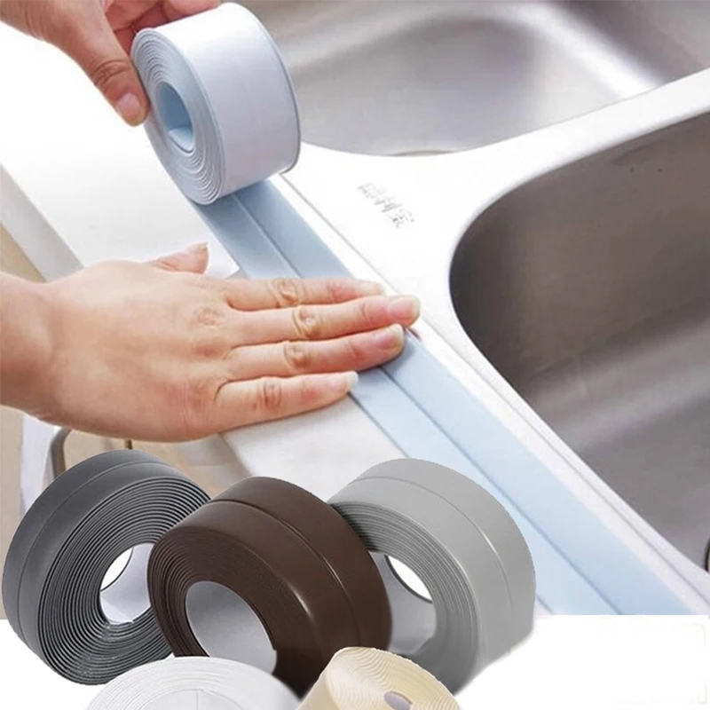 

3.2m/2.2cm Bathroom Kitchen Shower waterproof mould proof tape Sink Bath Sealing Strip Tape Self adhesive Waterproof Plaster PVC