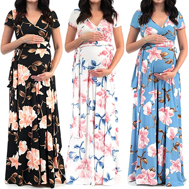 Женское платье для беременных Одежда кормления грудью 2021 летнее свободное макси