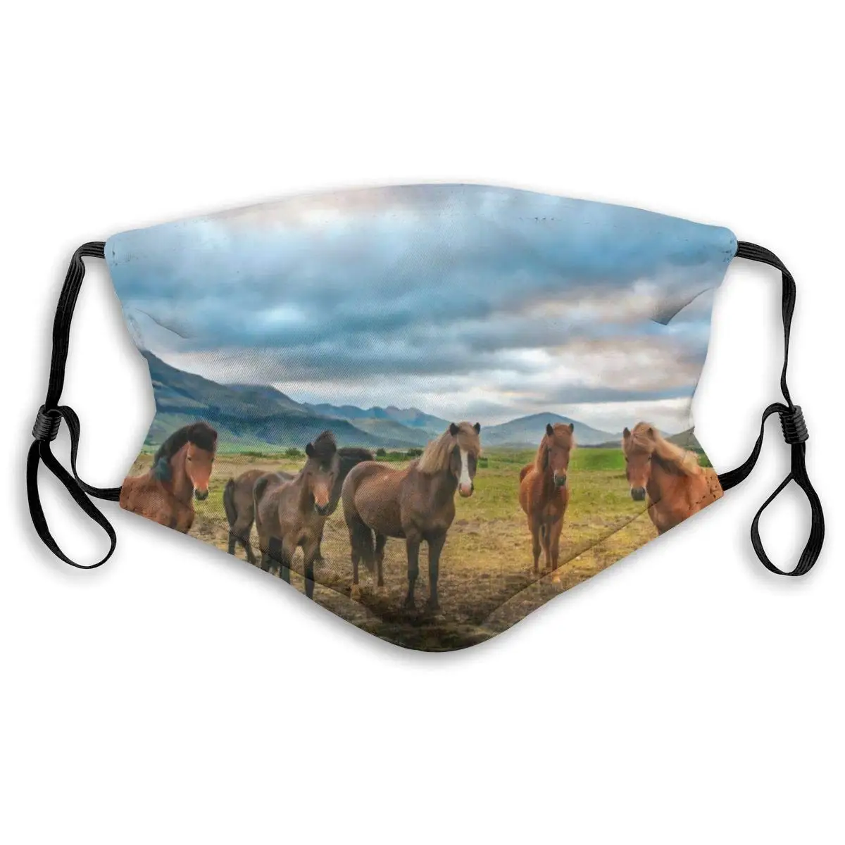 

Horses Animals Washable Reusable Mask, Anti Dust Half Face Mouth Mask For Kids Teens Men Women With Adjustable Ear Loops