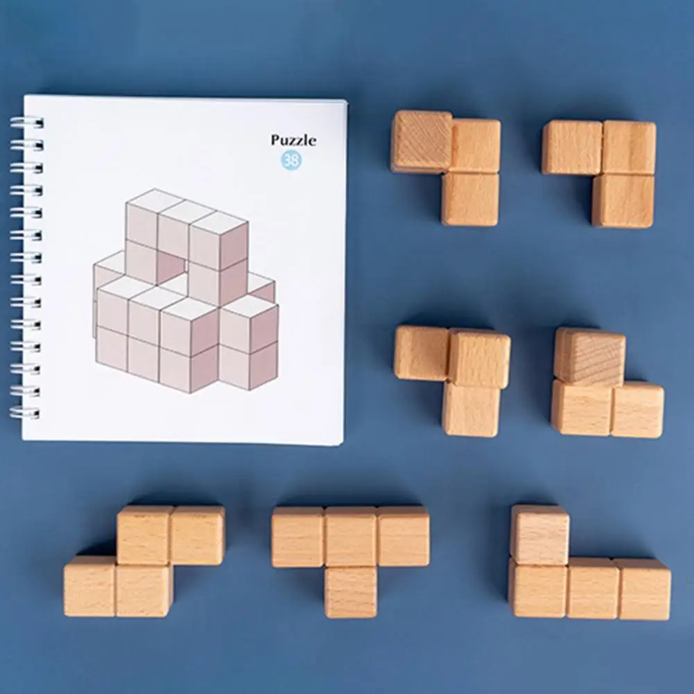 

3D Logical Thinking Wood Building Blocks Stacking Game Creative Educational Toy Cognition Learning Aid Tool For Toddler Kid