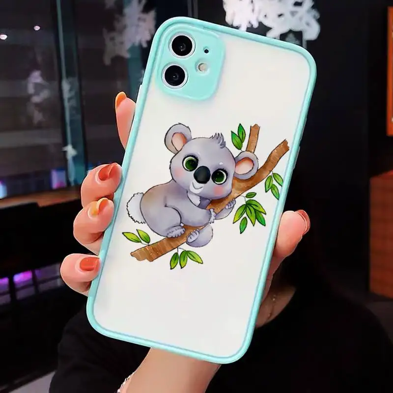 

cute koala bear Animal cartoon Phone Case matte transparent For iphone 7 8 11 12 plus mini x xs xr pro max cover