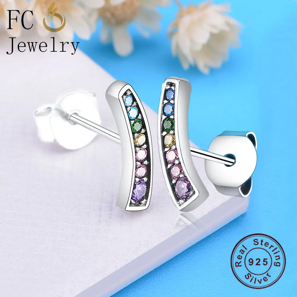 Ювелирные изделия FC из стерлингового серебра 925 пробы геометрические радужные