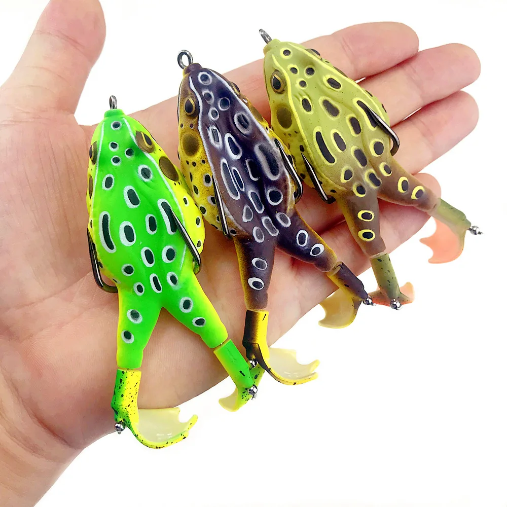 

3PCS New Double Propellers Frog Bionic Thunder Frog Rotating Leg Wobbler Lure Bait Barbed Hook Fins To Trap Fishing Bass Lures