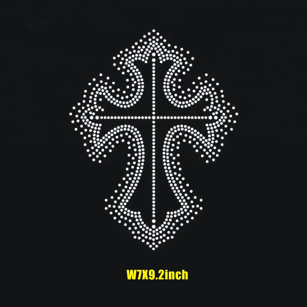 Две шт./лот Крест железо на нашивки горячего закрепления ринестоуновых мотивов для рубашки, платья, пальто.