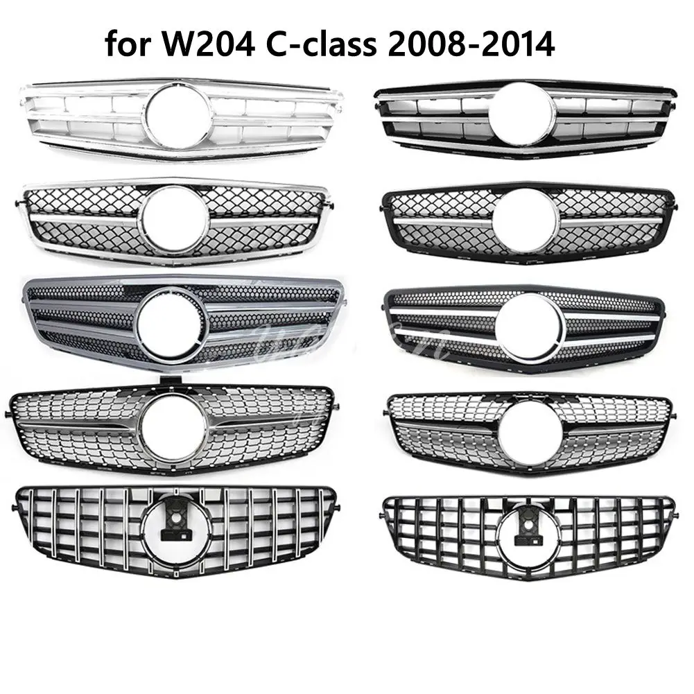 Передняя решетка подходящая для Mercedes Benz C Class W204 C180 C200 C230 C300 C260 2008 2014 сменные
