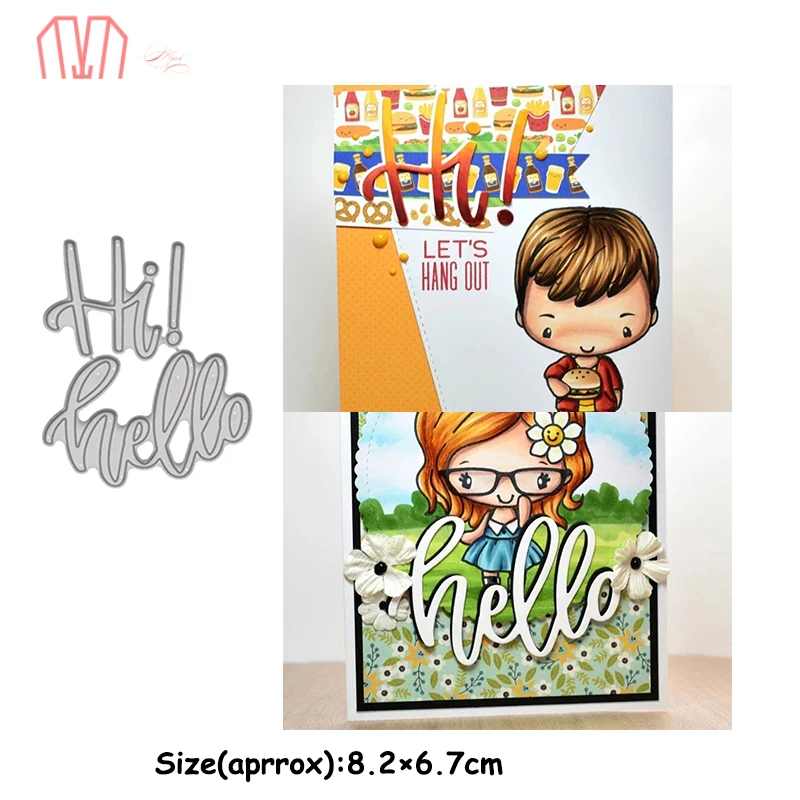 Штампы Mai Hi and Hello с надписью металлические трафареты для вырезания скрапбукинга