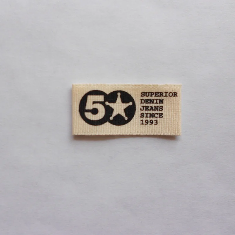 (1000 шт./лот) натуральная белая хлопковая этикетка для одежды с принтом