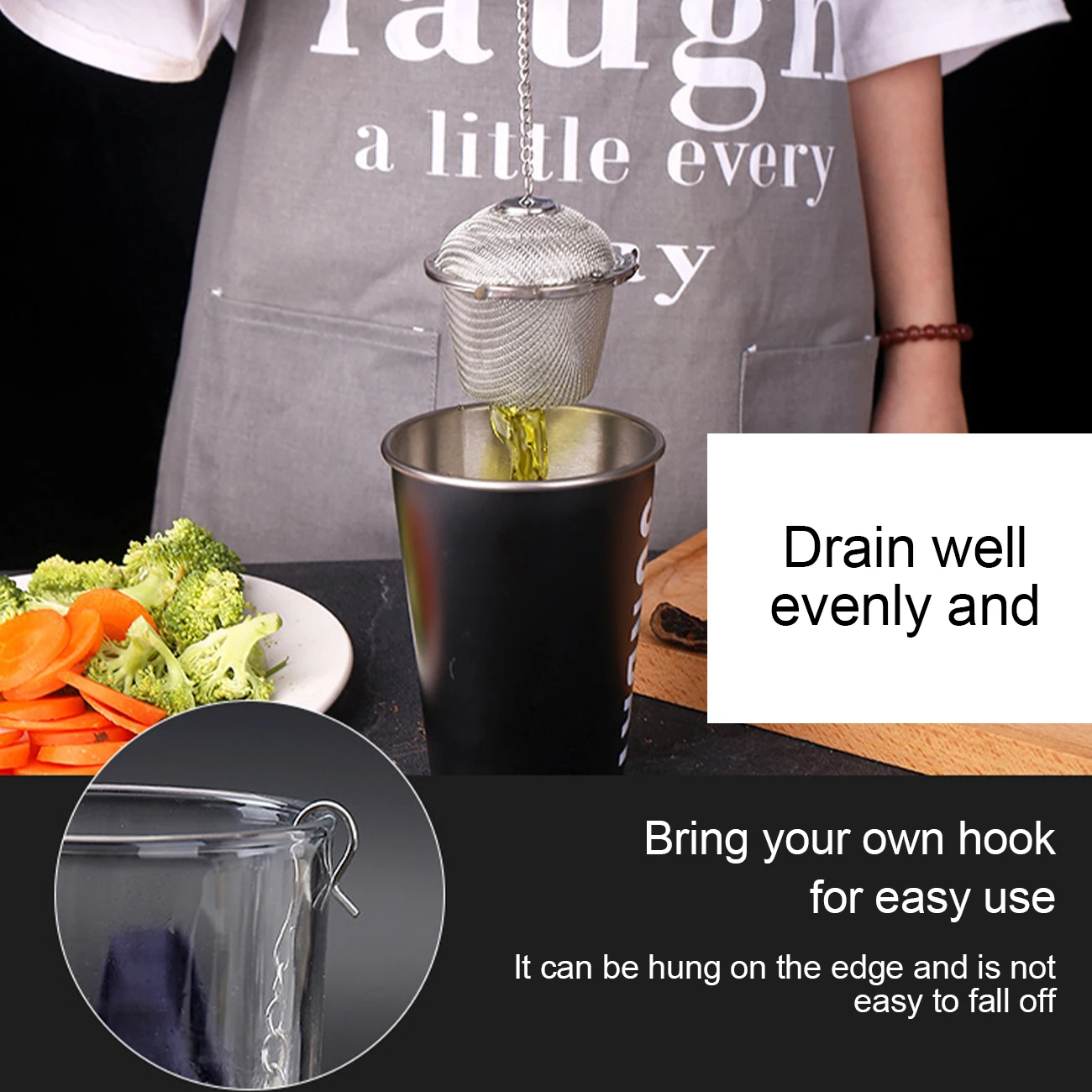 

304 Stainless Steel Tea Strainer Infuser Seasoning Ball Mesh Spice Cooking Herbal Tea Tea Tools Ball With Chain Kitchen Tools