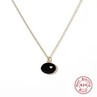 Ожерелье BOAKO для женщин, цепочка до ключицы, ювелирные изделия черного и белого цветов, масляное ожерелье, Круглый Кулон, цепочка в готическом стиле