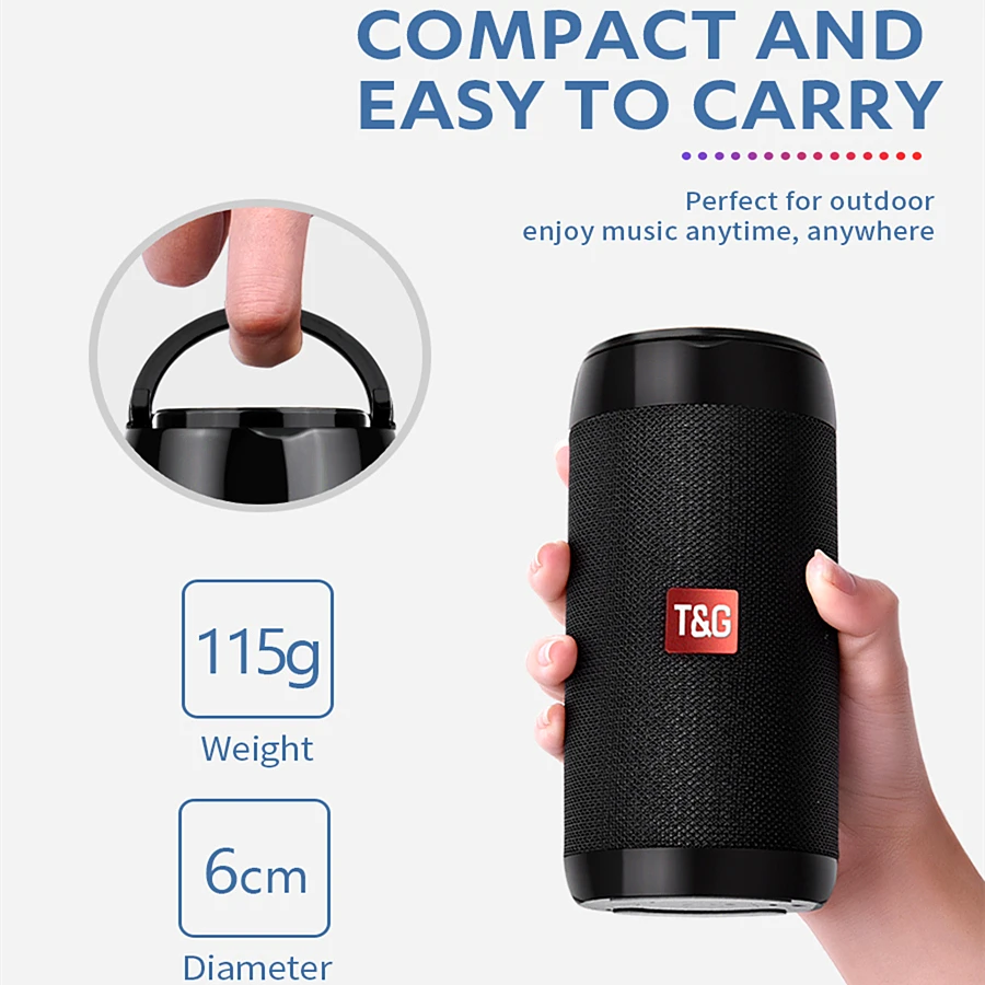 TG113C Колонка портативный Bluetooth мини-динамик с fm-радио водонепроницаемый сабвуфер беспроводной Loundpeakers и держатель телефона 7 цветов