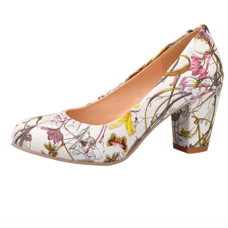 

Fanyuan High Heels Women Pumps Summer Women Fashion Mixed Colors Colorful Pumps Thick High Heels Shoes Woman Spring Party shoes