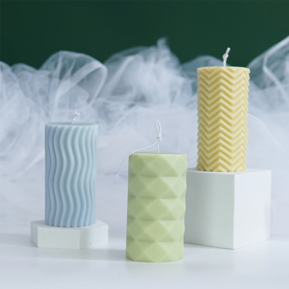 Спиральный Цилиндрической Формы Силиконовые свечи формы поставки DIY аромат
