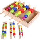 Новые Детские деревянные игрушки, обучающая коробка из бисера, палочка, игрушка из бисера для детского сада, интеллектуальная ручная игрушка для мозга, подарки для детей