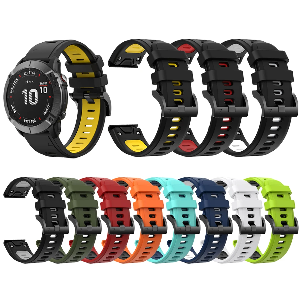 

22mm Easyfit Silicone Wrist Strap Band For Garmin Fenix 6 5 Plus Fenix6 Pro Forerunner 945 935 MARQ instinct Watchband Bracelet