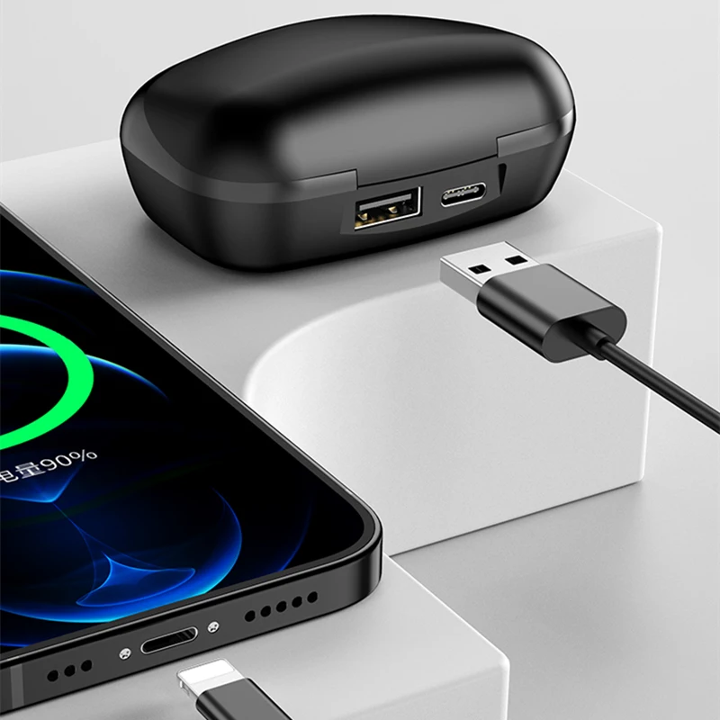 

Symoso Bluetooth Earphone 2200mAh Charging Case With USB Slot True Wireless Headphone 9D Stereo Muisc Sound For Most of Phones