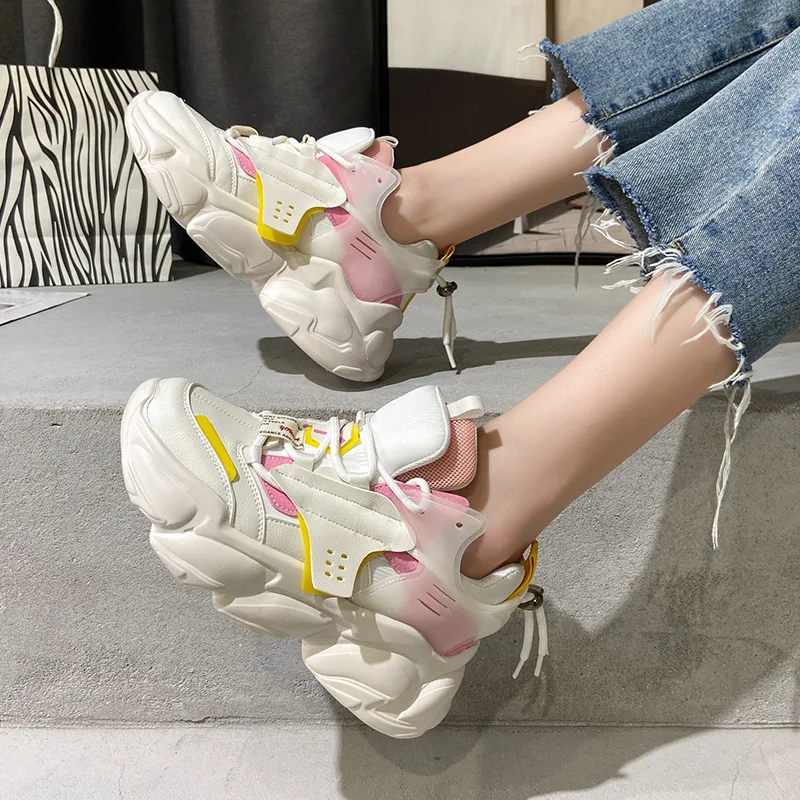 

Womens Trainers Shoes Sneakers Platform Woman-shoes Running Thick Sole Roses Casual 2021 Fashion Cotton Fabric Leisure Increased