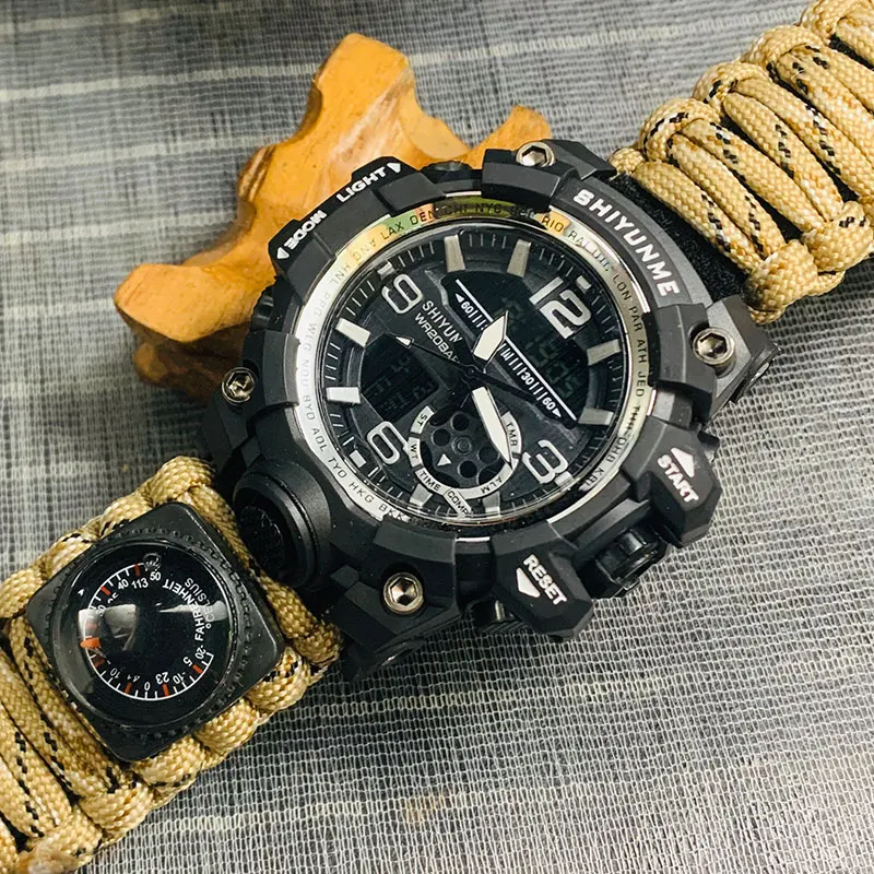 Часы наручные SHIYUNME мужские с компасом спортивные Роскошные Кварцевые