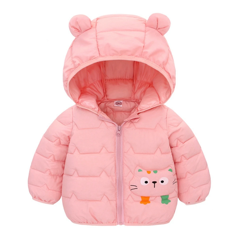 

Weixinbuy Baby Boy Cartoon Hooded Jacket Coats Toddler Girl Zipper Overcoat Children Ski Outerwear 1-6T Winter Kids Warm Coat