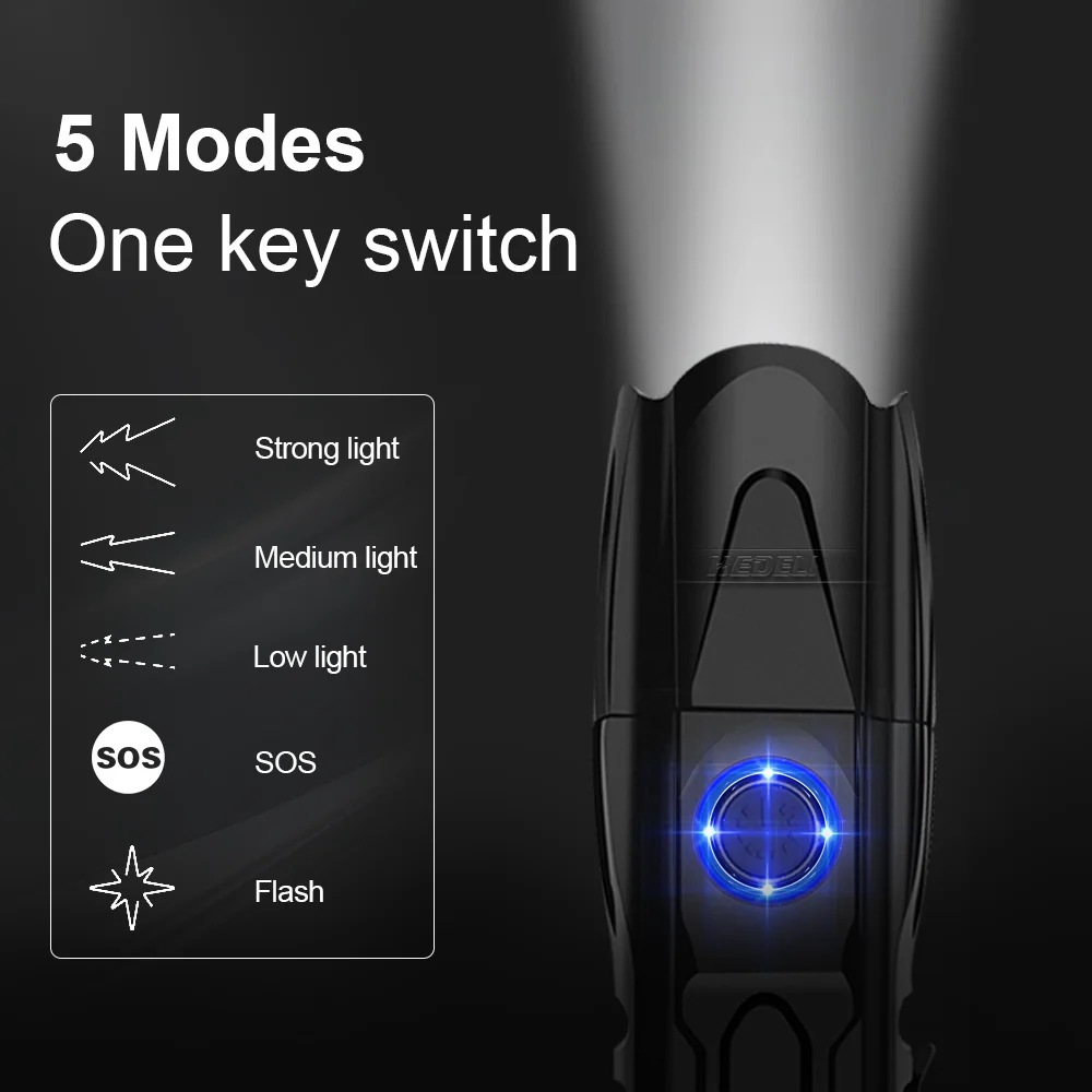 저렴한 XHP100 강력한 전술 손전등 LED 토치 라이트 XHP90 USB 충전식 손전등 18650 사냥 핸드 랜턴 줌 작업 램프