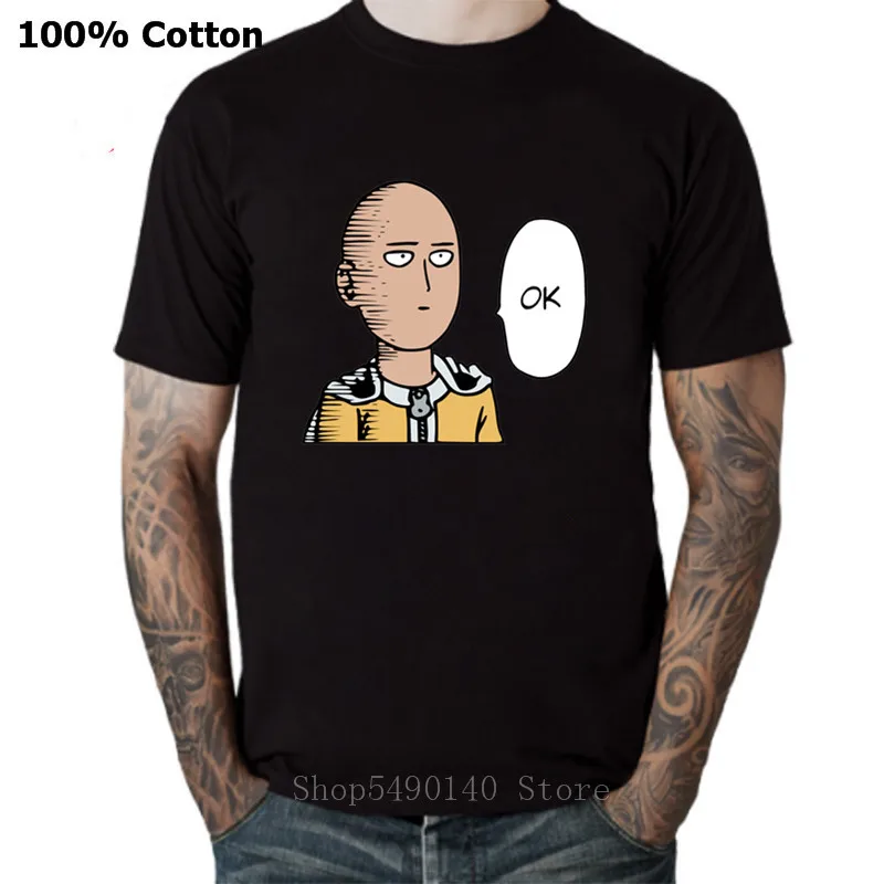 Косплей Сайтама One Punch OK аниме футболка Onepunch мультфильм новинка модная мужская
