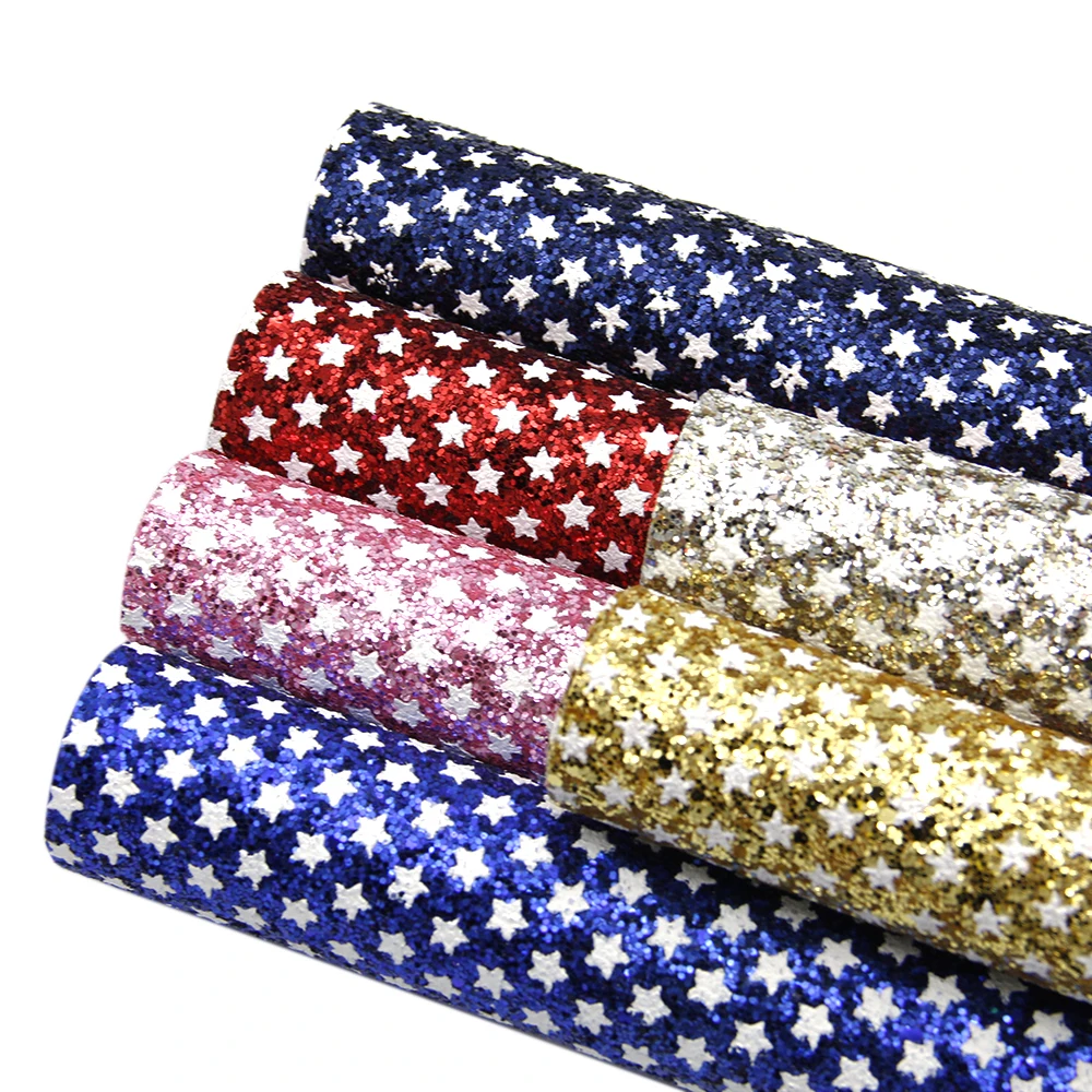 David accessories 6 шт./компл. 20*33 см блестящая Звезда в горошек искусственная кожа пэчворк