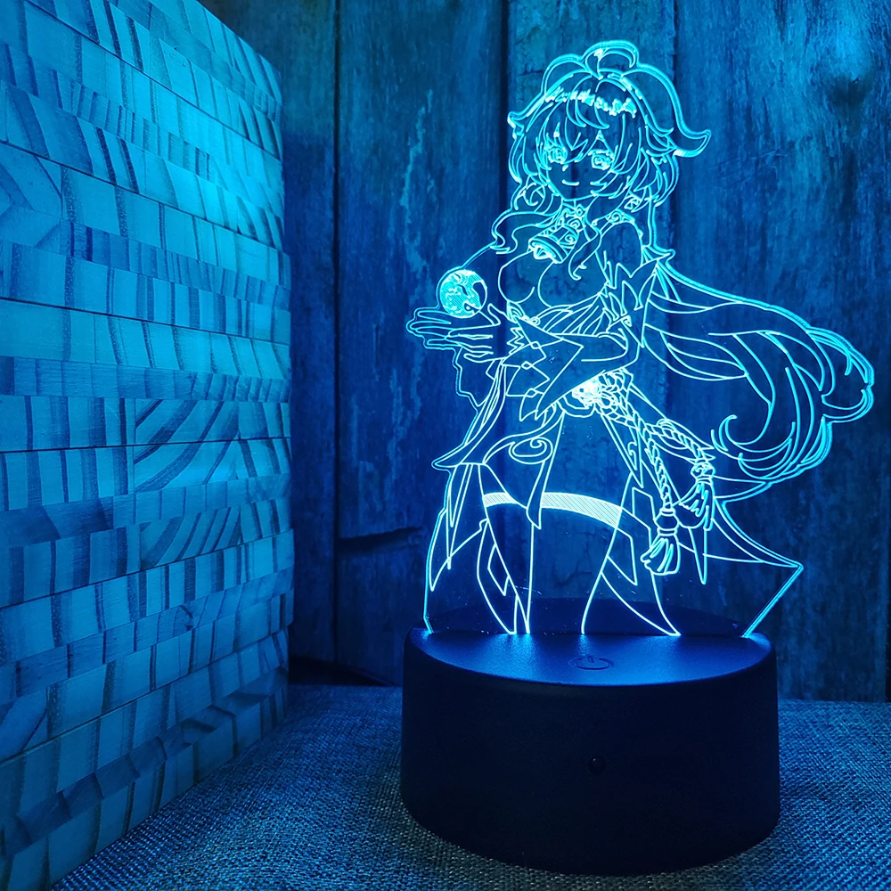 

Genshin Impact Figures Nightlighting 3D Creative Lamp LED Night Light for Children Birthday Gift Beedroom Desk Decor Lampada